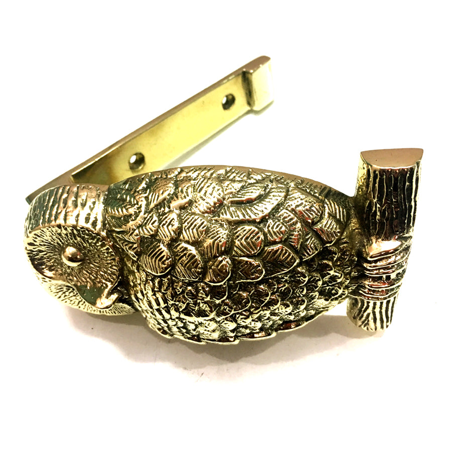 POLISHED BRASS OWL DOOR KNOCKER