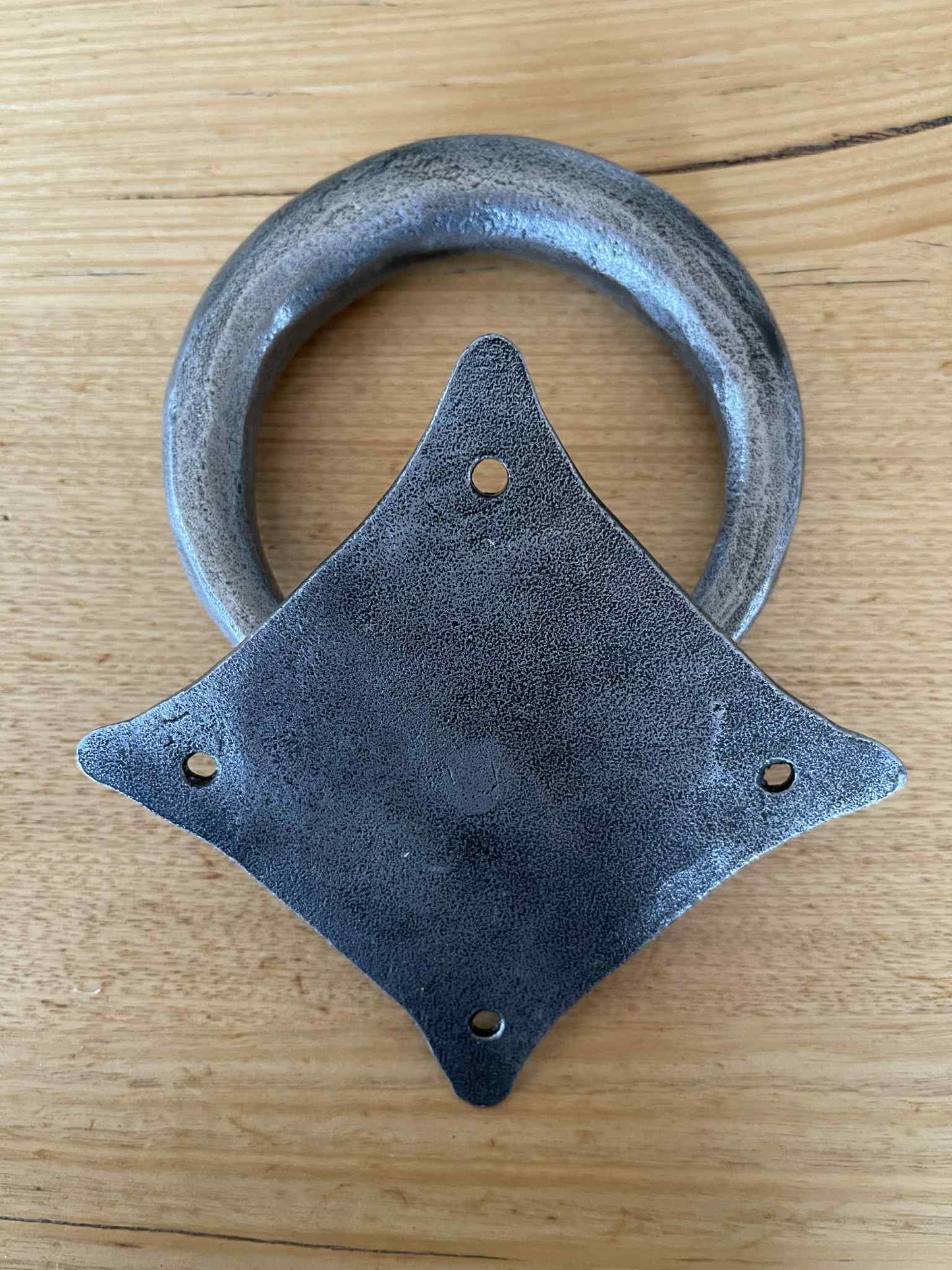 PEWTER HAND FORGED RING DOOR KNOCKER