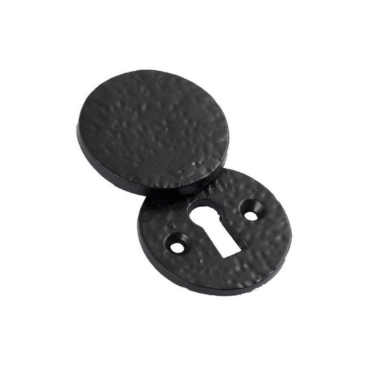 CAST IRON ROUND COVERED DOOR ESCUTCHEON