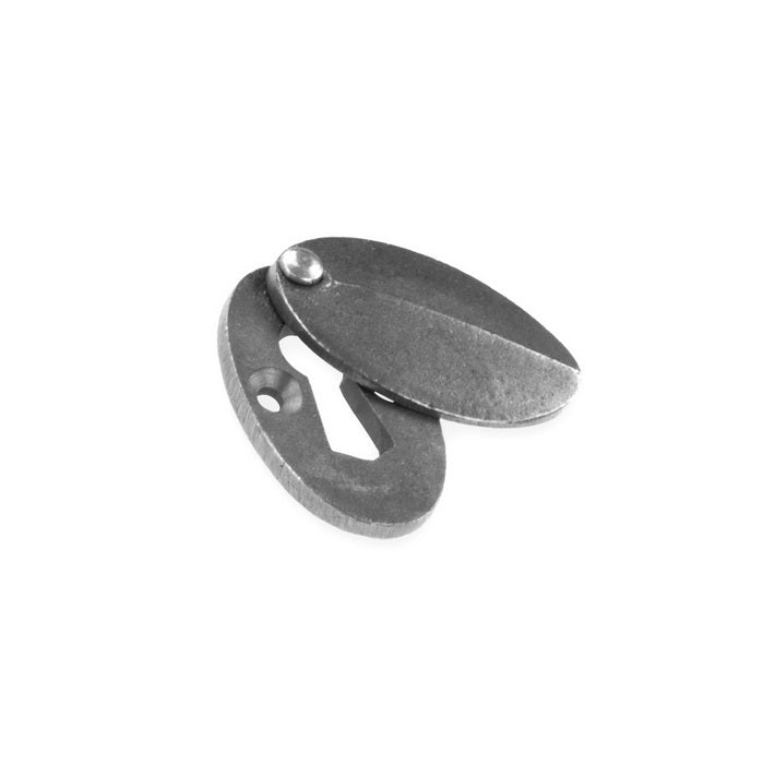 ANTIQUE IRON OVAL COVERED ESCUTCHEON