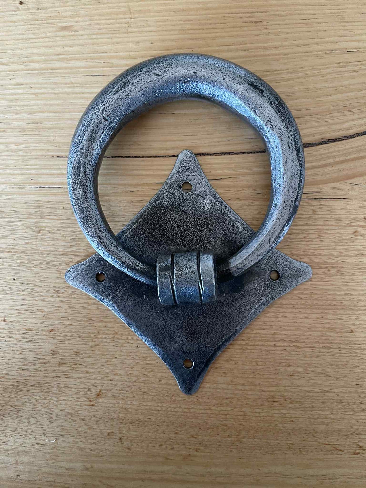 PEWTER HAND FORGED RING DOOR KNOCKER